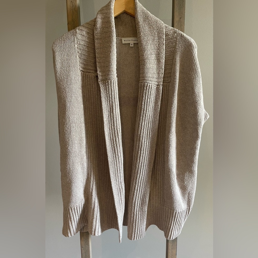 White + Warren cream knit cardigan